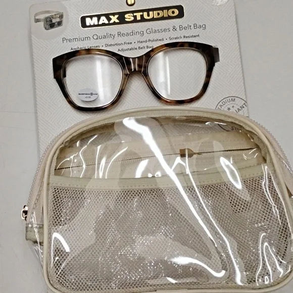 Max studio premium reading glasses and belt pack