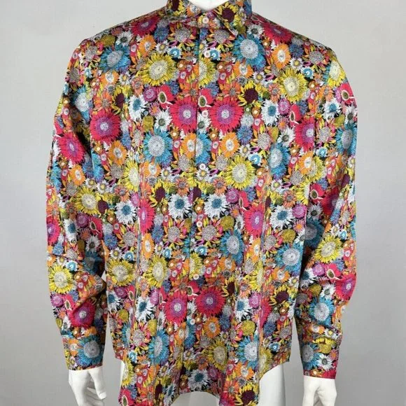 Kalmin Ross Floral Long Sleeve Shirt Mens 2XL NWOT $119 Button-up Multicolor‎