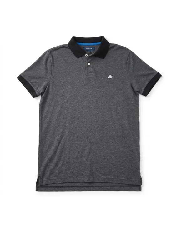 Aeropostale Large Gray Heather Lightweight Polo Shirt
