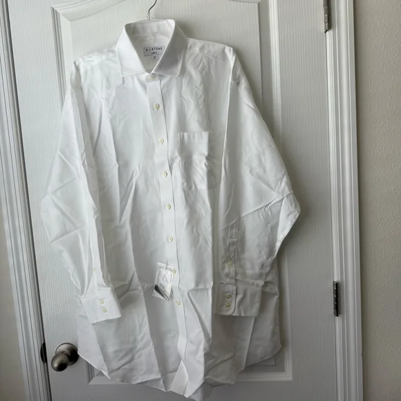 NEW Men's A.I. Stone Dress Shirt Size 18-34 White