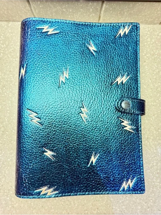 Coach Metallic Blue Lightning Snap Folio Case