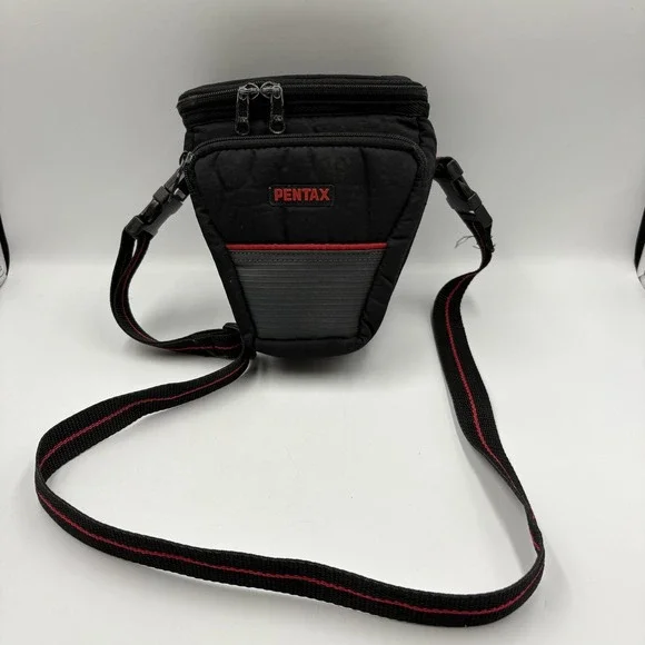 Pentax‎ Black Nylon Camera Shoulder Holster Bag Belt Loop Padded Strap Case DSLR