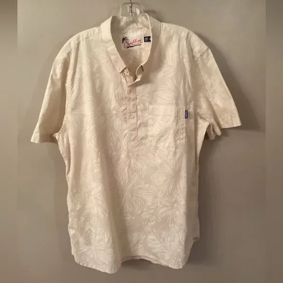 CHUBBIES SIZE XL BEIGE THE LUAU UNIFORM POPOVER SHIRT