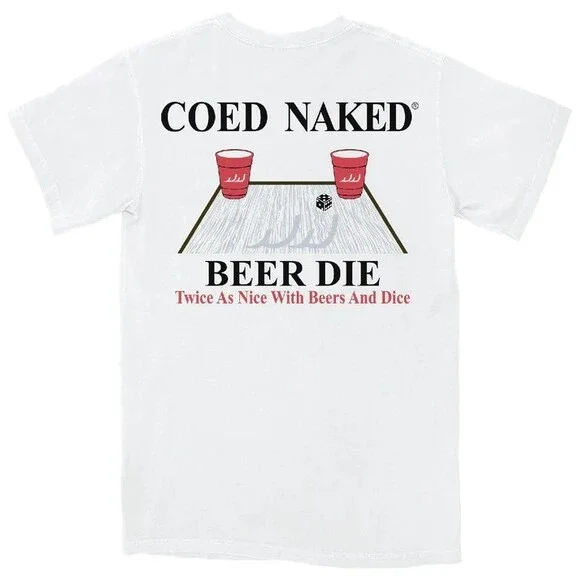 COED Naked Beer Die T-Shirt, White, Medium
