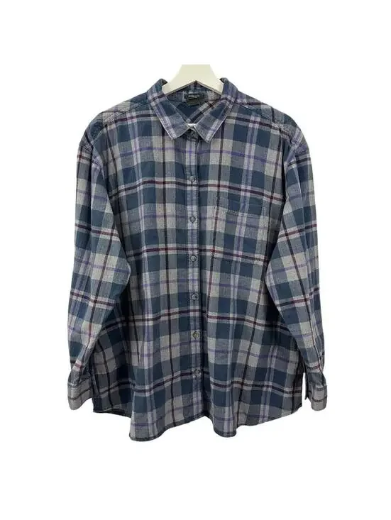Eddie Bauer Men’s Flannel Plaid Button Down Shirt Size XXL