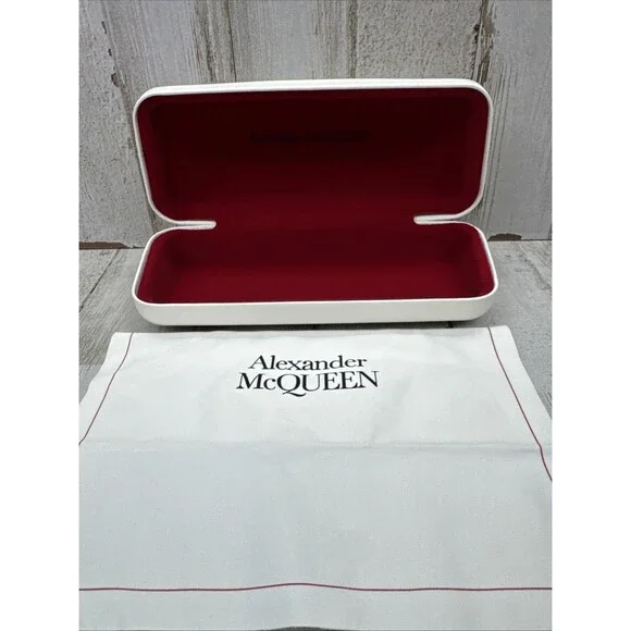 Alexander McQueen White Sunglasses / Eyeglasses Case with Cloth Authentic
