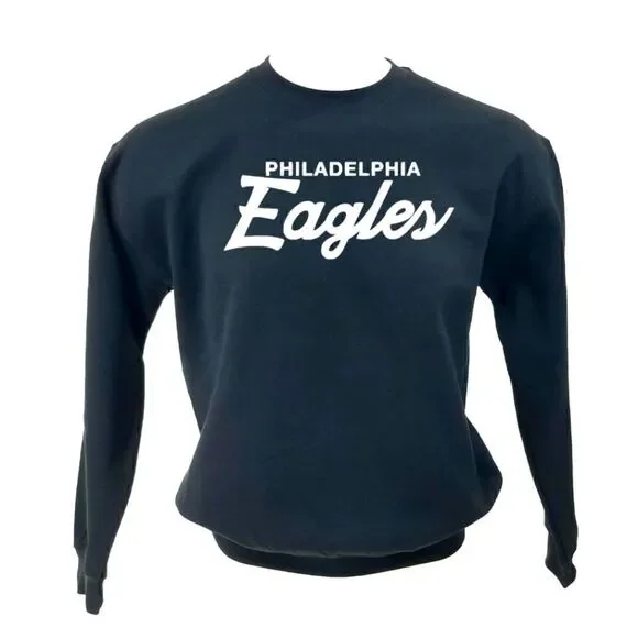 Philadelphia Eagles NFL Double Script Retro Logo Pullover Crewneck, Sweatshirt