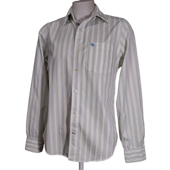 Abercrombie & Fitch Dress Shirt Mens XLarge Muscle Striped Button Up Long Sleeve