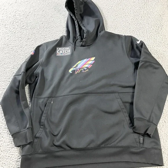 Philadelphia Eagles Hoodie Mens 2XL NFL Football‎ Nike Crucial Catch Dri Fit