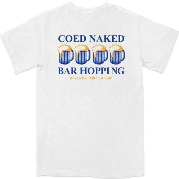 COED Naked Bar Hopping T-Shirt, White, Size Medium
