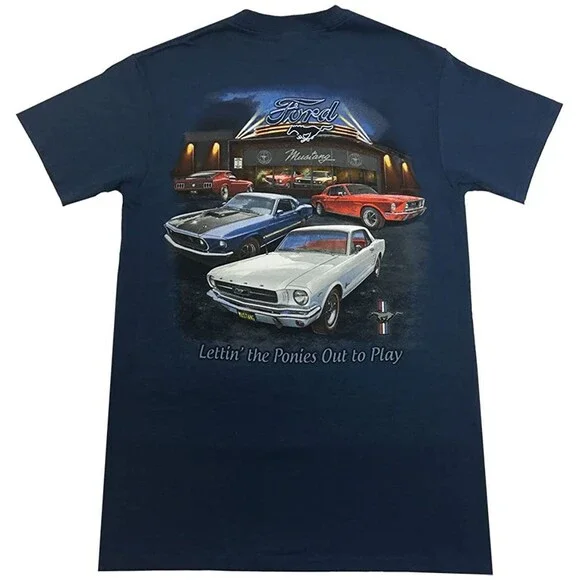 Joe Blow Men's Ford Mustang Lettin The Ponies Out To Play Size Small