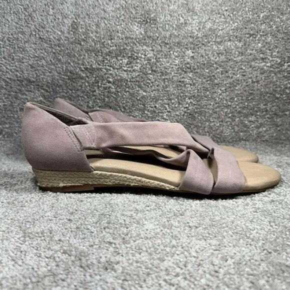 Alex Marie Espadrille Wedge Sandals Leather Mauve‎ Taupe Strappy - Women Size 9M