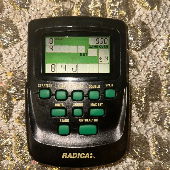 Vintage Radica Blackjack Master Handheld Model 3656, Requires 1 Triple A Battery