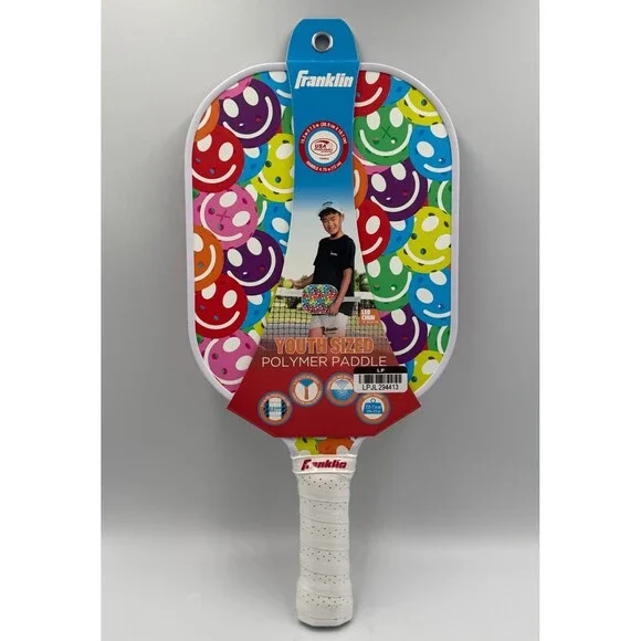 New Franklin Youth Pickleball Paddle Smiley Face Polymer Core Leo Chun Racquet