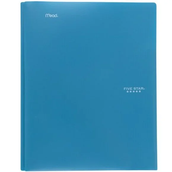Mead Five Star Pocket Prong 2-Pocket Plastic Folder Asst Colors School Office
