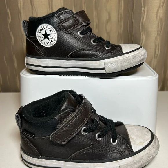 Converse Infant 9 High Lifestyle Dark Brown Black Leather A05460C