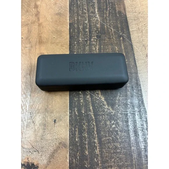 DKNY Black Hard Shell Eyeglass Sunglass Case Matte Logo Clamshell Protector