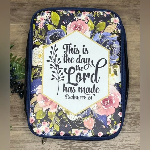 NWT Floral “Lord Has Made” Bible Cover with Carrying Handle