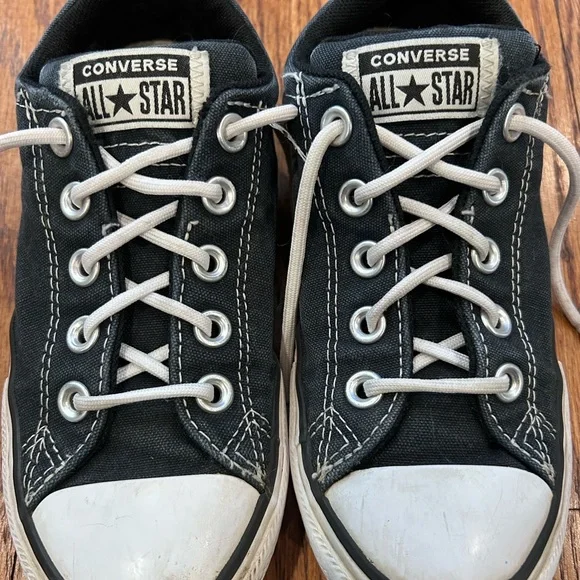 Classic Converse Kids Black and White All Star Shoes - kids size 1