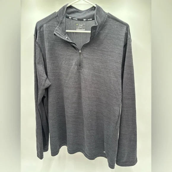 Tek‎ Gear DryTek Men's XL Gray Quarter Zip Pullover Long Slee