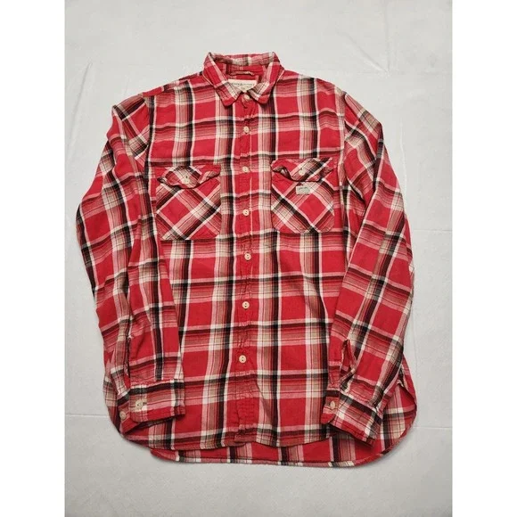 Denim & Supply Ralph Lauren Shirt Mens Medium Red Plaid Flannel Long Sleeve