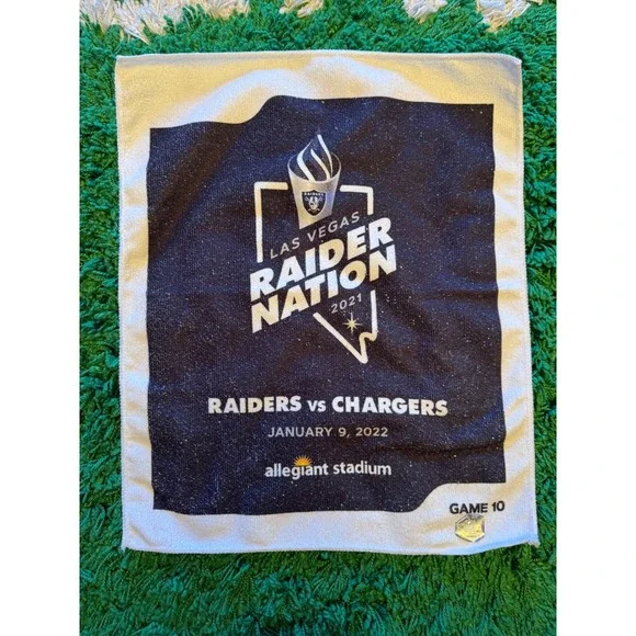 NFL Rally Towel Unisex OS Black Excellent Las Vegas Raiders vs Chargers 2022