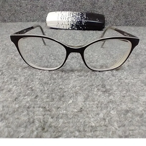 Kensie Travel Eyeglass Frames Black Clear Cat Eye Frames 53-17-135 BK with Case