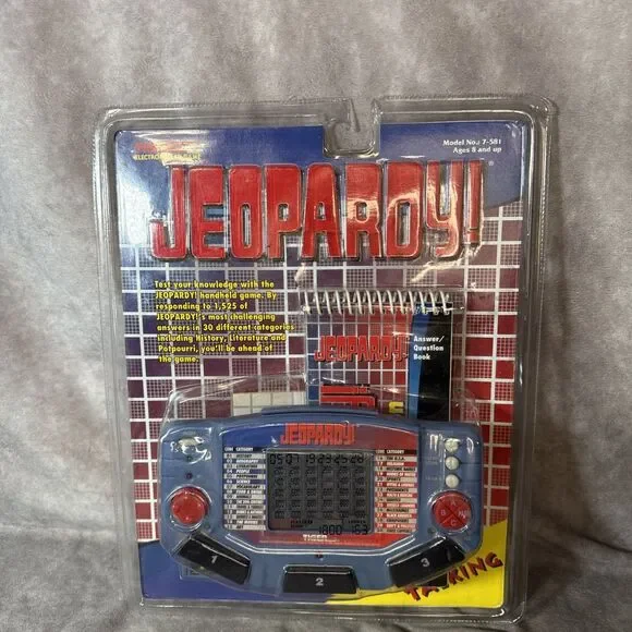 Vintage 1995 Jeopardy Electronic LCD Handheld Game Tiger Electronics New Sealed