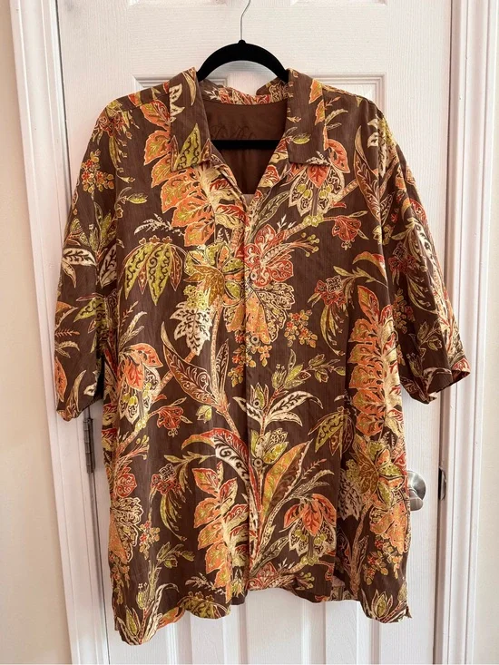 TOMMY BAHAMA Silk Hawaiian Shirt Mens XXL