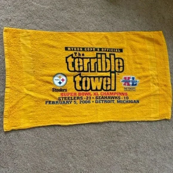 Pittsburgh Steelers Myron Cope’s Terrible Towel Super Bowl XL Champions