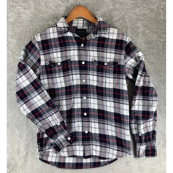 Lucky Brand Saturday Stretch Mens Small‎ Long Sleeve Button Front Flannel Shirt