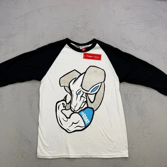 Headgear Classics Shirt Mens‎ Medium Raglan T-Shirt White GOAT Ram Graphic Tee