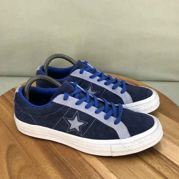 Converse One Star Low Top Suede Navy Blue Boys Size 7 Skate Shoes Sneakers