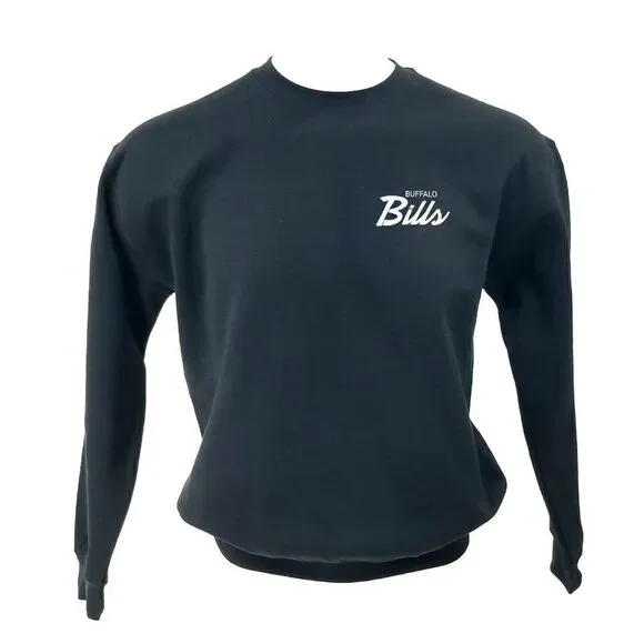 BUFFALO BILLS Double Script Retro Logo Pullover Crewneck Sweatshirt - y2k 90s