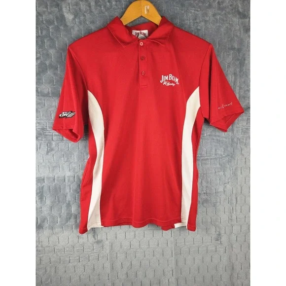 Jim Beam Racing Robby Gordon Motorsports Short Sleeve Polo Men's Sz L Red White