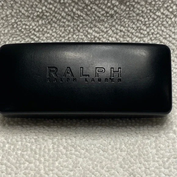 Ralph Lauren Black Hard Shell‎ Eyeglass Case with Soft Pouch and Cleaning Cloth