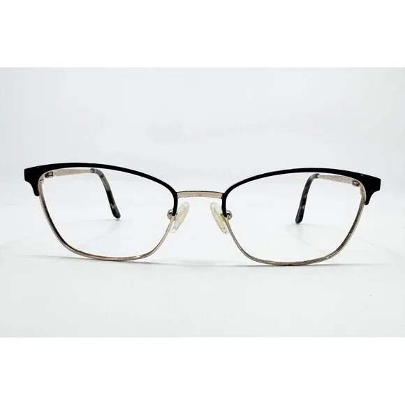 Chelsea Morgan Eyeglasses Womens Black Gold Petite Cat Eye Frames 49-17-135