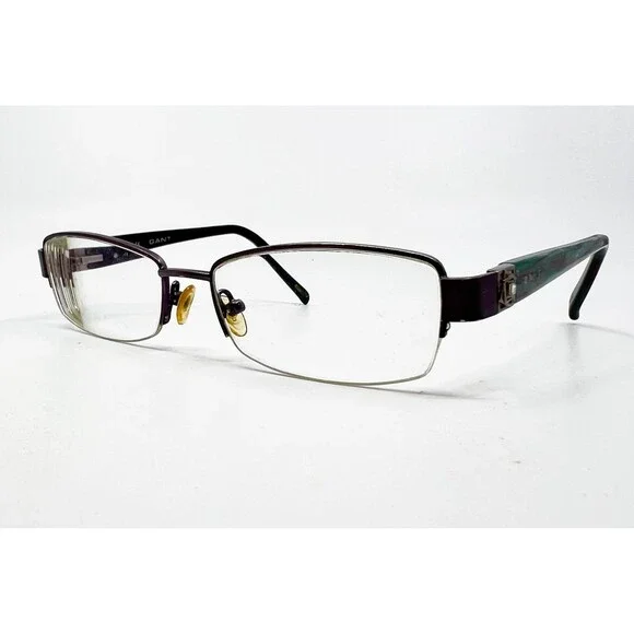 Gant Eyeglasses Womens Purple Half Rim Rectangular Frames 51-17-135