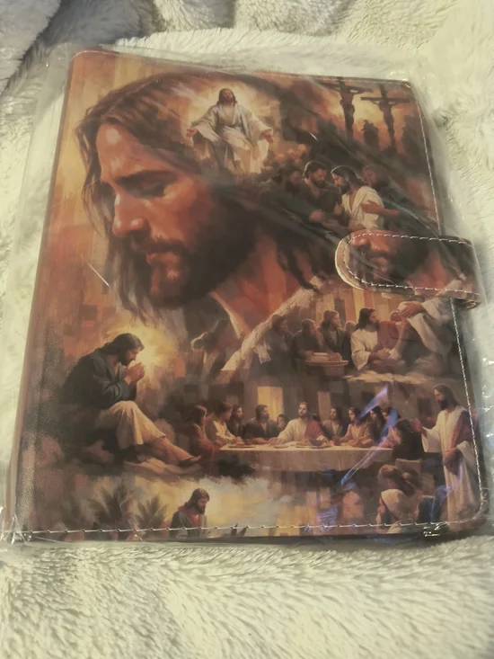 Jesus Themed Tablet Case - Warm Brown and Cream Tones. A-5 Binder