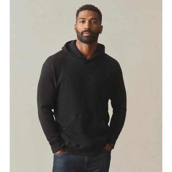 NWOT‎ American Giant Mens Summit Waffle Pullover Hoodie S Black