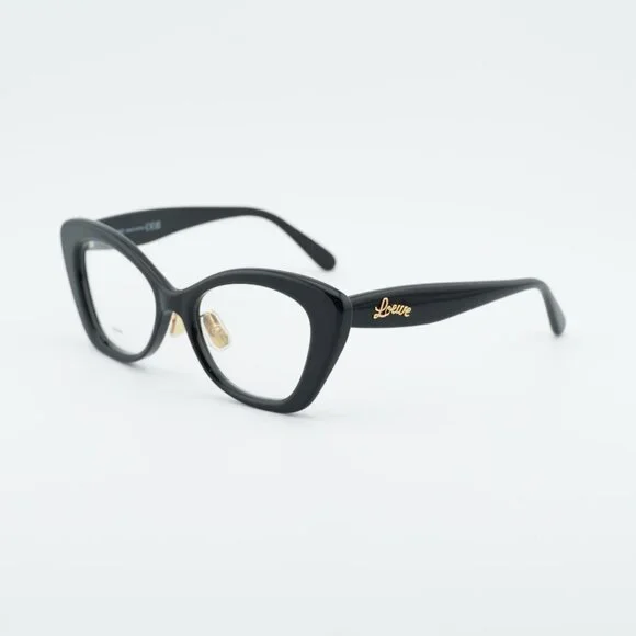 Loewe LW50067F 001 Eyeglasses Shiny Black 52mm Cat Eye Frame