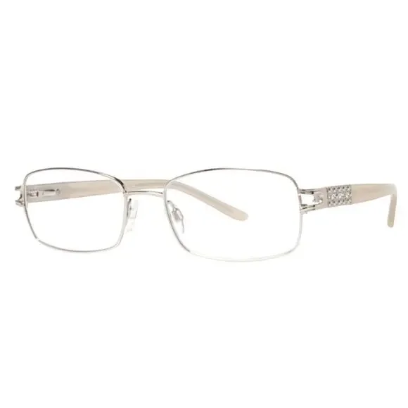 Sophia Loren Rhinestone Studded Beau Rivage Satin Gold Eyewear Glasses Frames