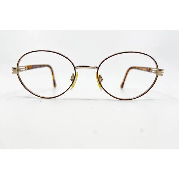 Anne Klein Eyeglasses Women Gold Tortoise Shell Oval 2002 K1028 55-19-135