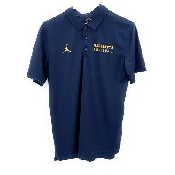 Nike Marquette Polo Shirt Mens S‎ Blue Jordan NCAA Basketball