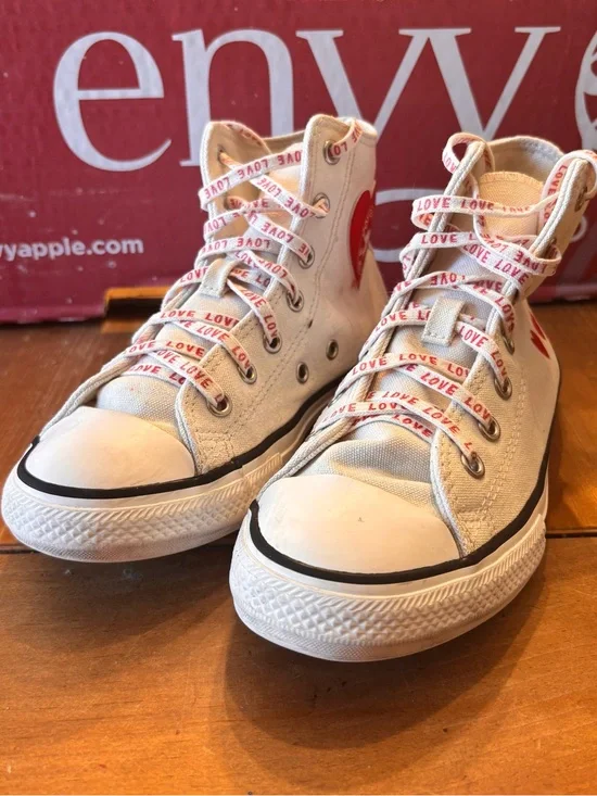 Converse youth Chuck Taylor All Stars high top crafted heart off white 3