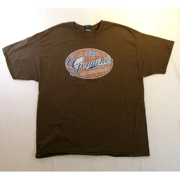 Harley Davidson T-Shirt Mens 2XL Brown Stinger Medina Ohio Genuine Motorcycles