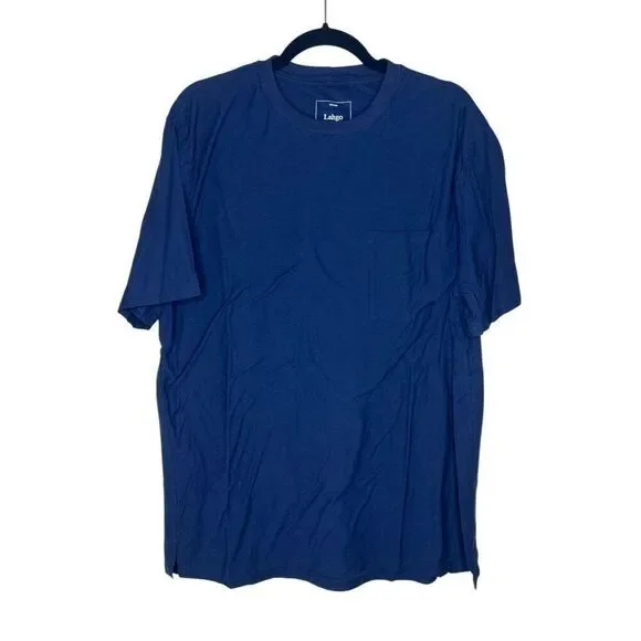 Lahgo Men’s XXL Navy Blue Pocket T-Shirt Supima Cotton Blend