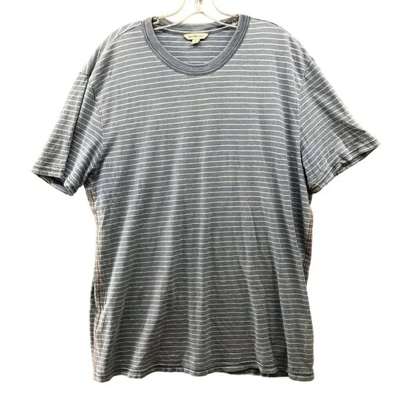 Calvin Klein T Shirt Mens XL Short Sleeve Sunwash Crewneck Blue White‎ Striped