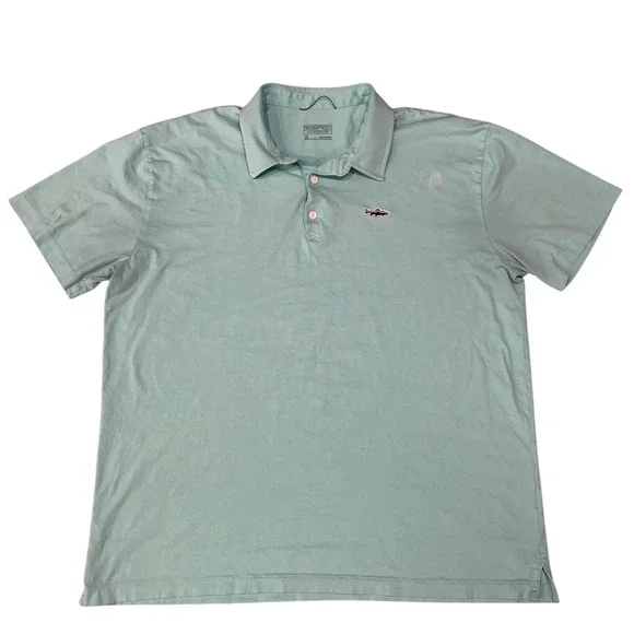 Patagonia‎ Polo Shirt Fish Logo Short Sleeve Casual Top XL Men's Blue