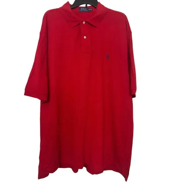 Polo Ralph Lauren Red Cotton Polo Shirt 2XLT Big Tall Classic Preppy Americana